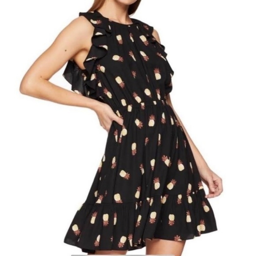 kate spade Black Dress with Pineapple Print